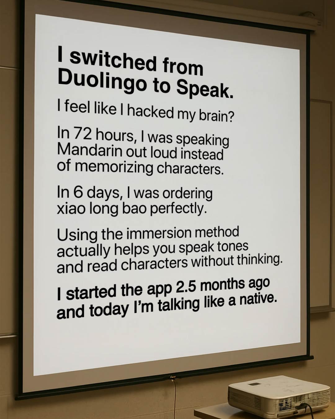 Speak Facebook ad