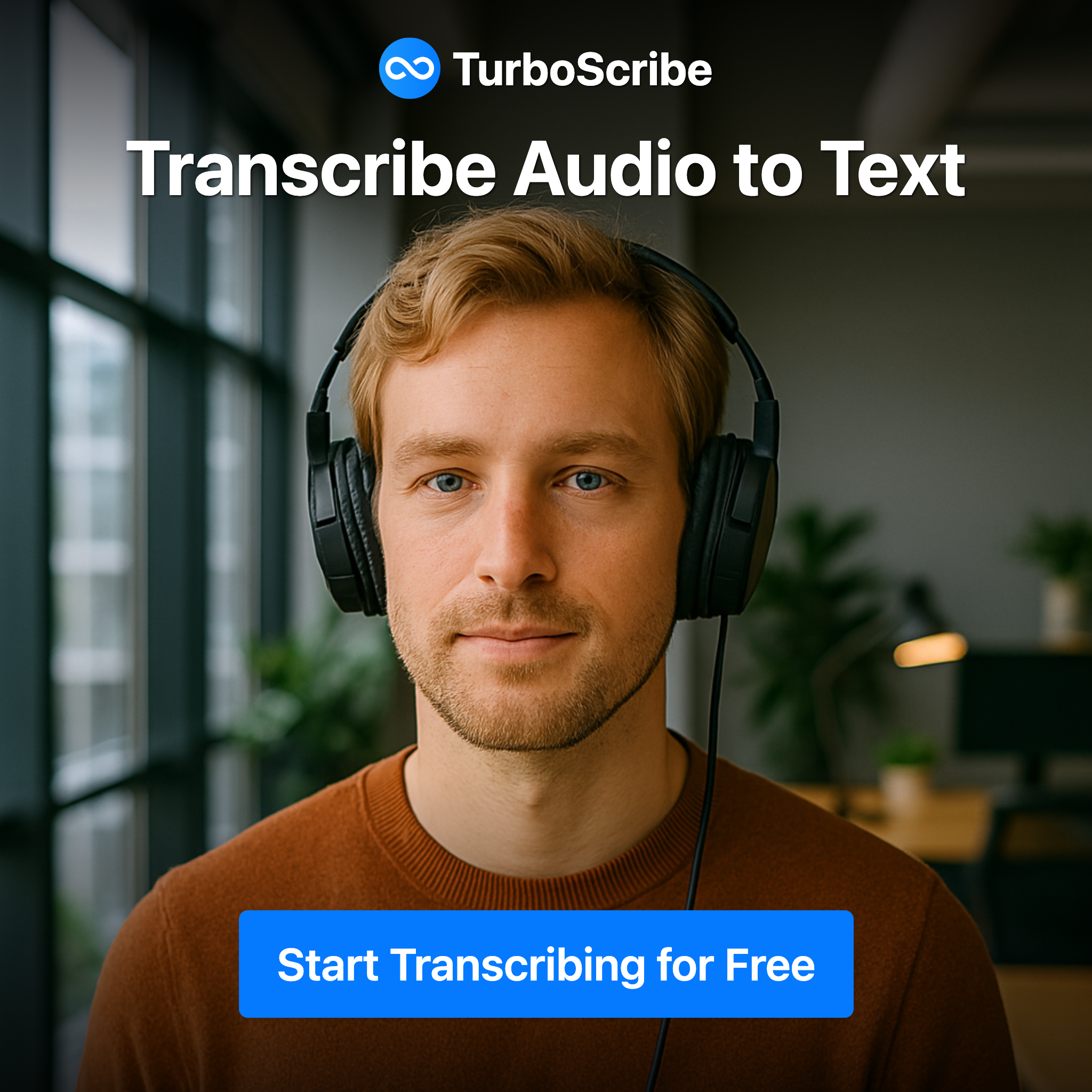 TurboScribe Facebook ad: Transcribe Audio and Video to Text