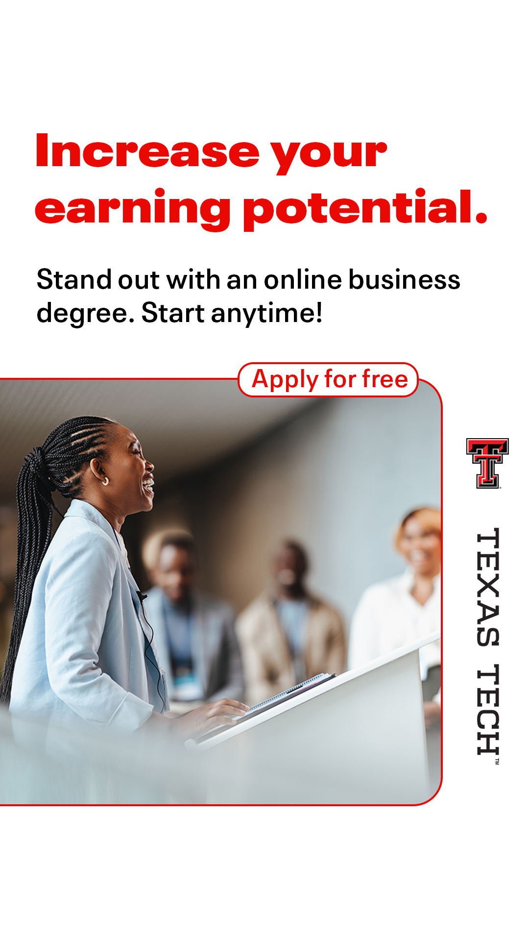 Texas Tech University Online Facebook ad