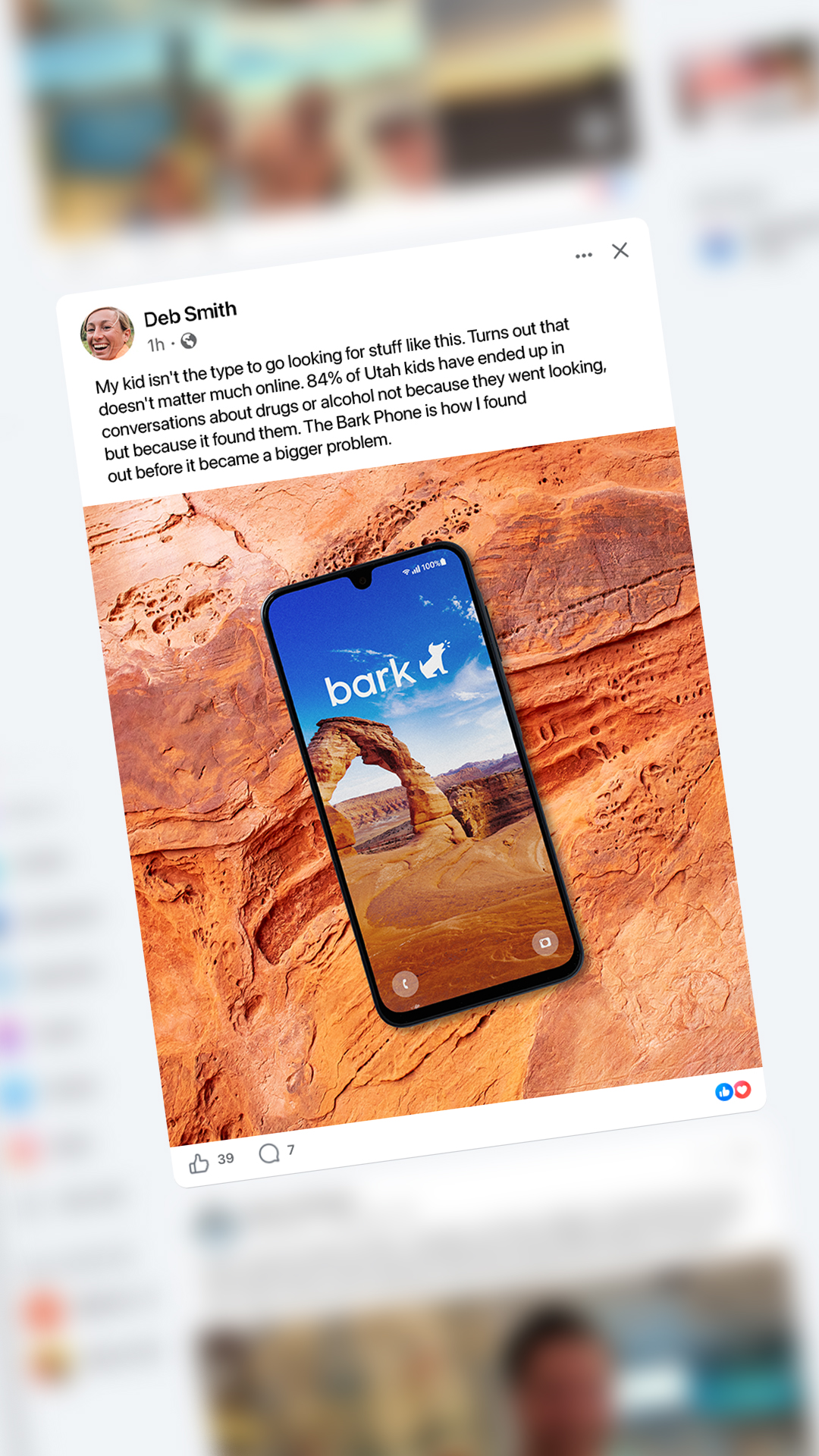 Bark - Parental Controls Facebook ad: Safer First Phone