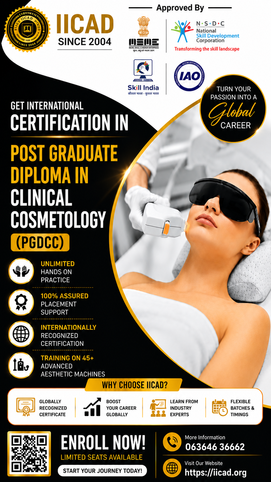 IICAD Academy Facebook ad: Master Clinical Cosmetology