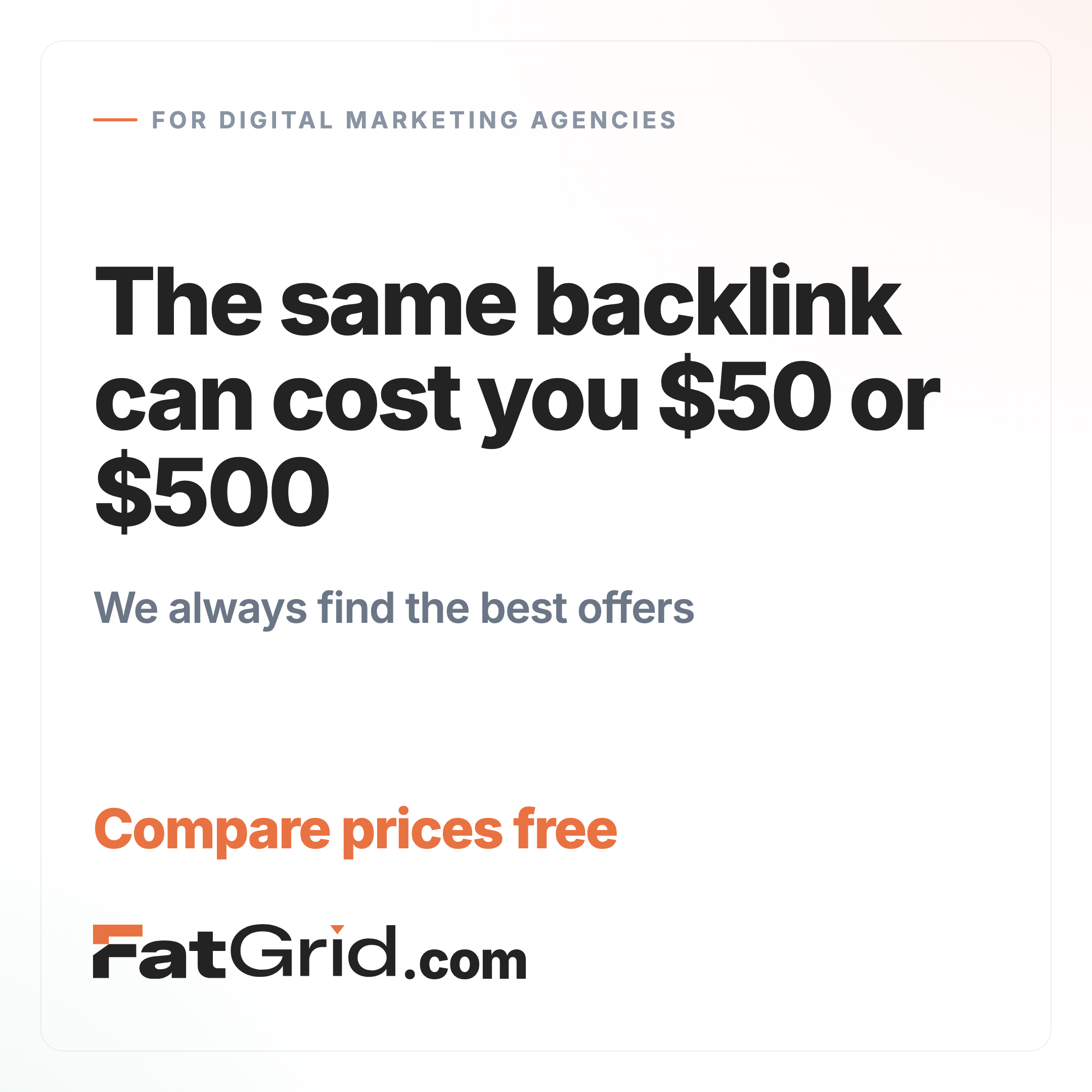 FatGrid Facebook ad: Compare prices free