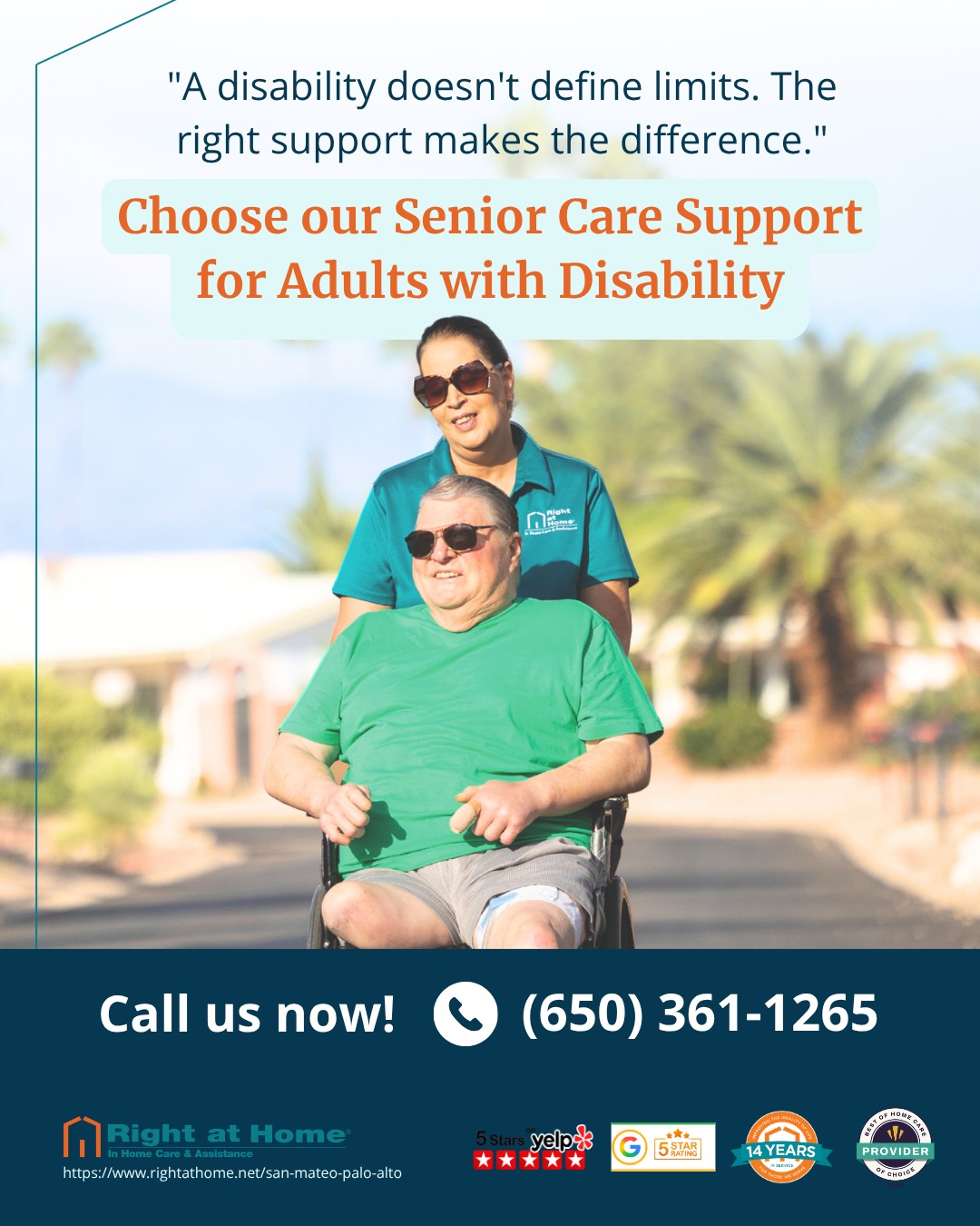Right at Home - Peninsula Facebook ad: Adults With Disabilities