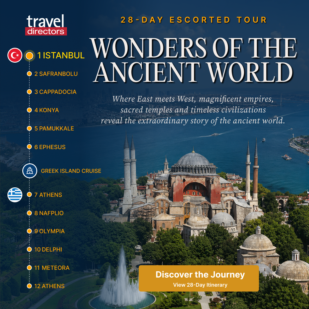 Travel Directors Facebook ad: Wonders of the Ancient World is an exhilarating…