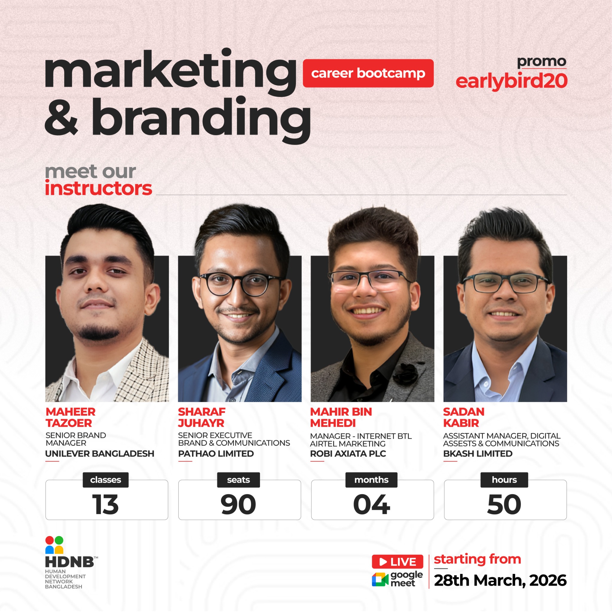 Human Development Network Bangladesh Facebook ad: Marketing নিয়ে আগ্রহ এখন অনেক।