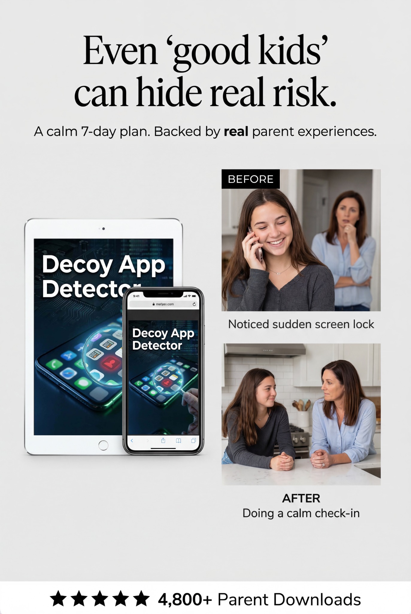 The Decoy App Detector Facebook ad: Even Good Kids Hide Dangerous Things