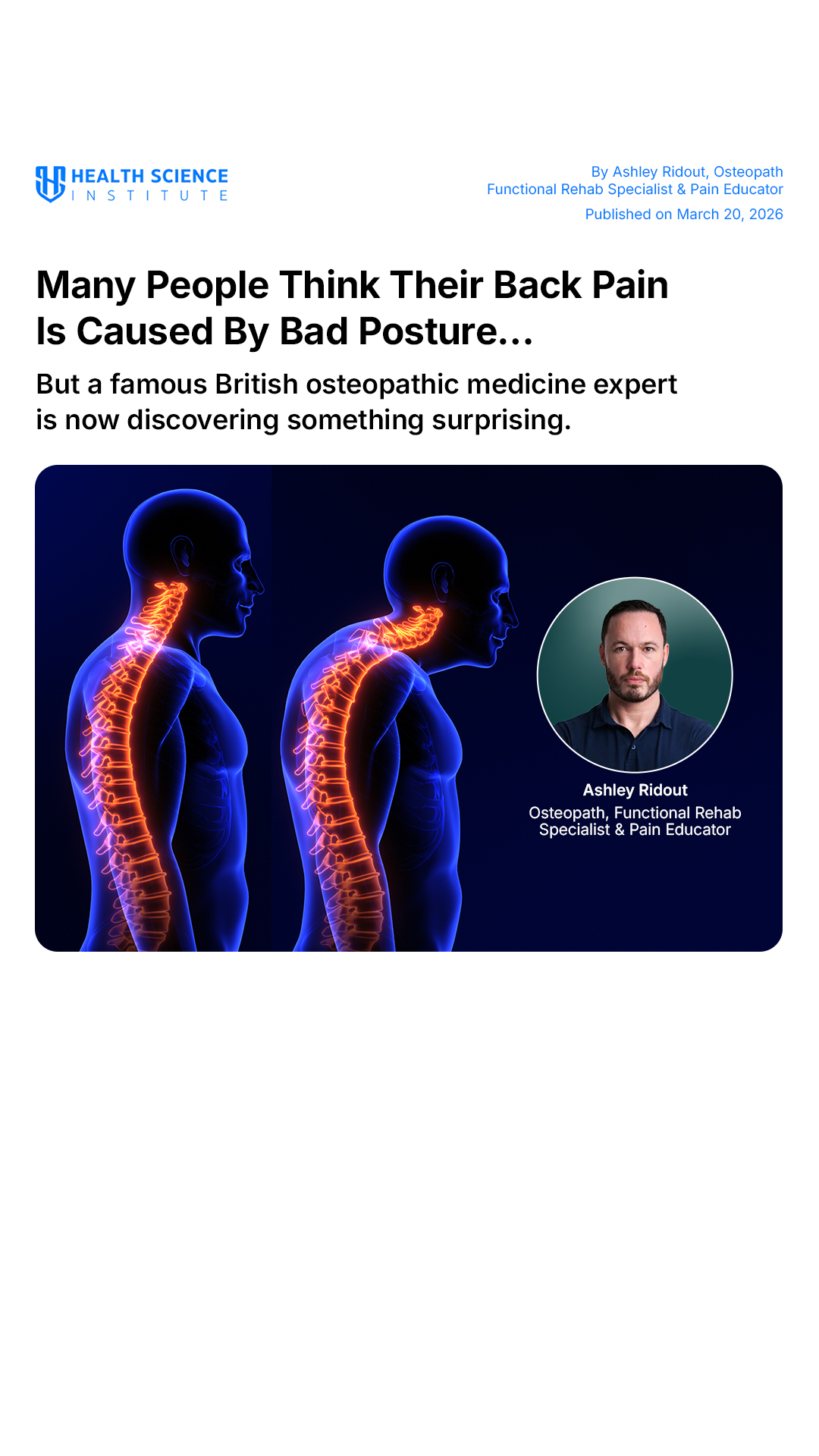 Ashley Ridout Osteopath Facebook ad