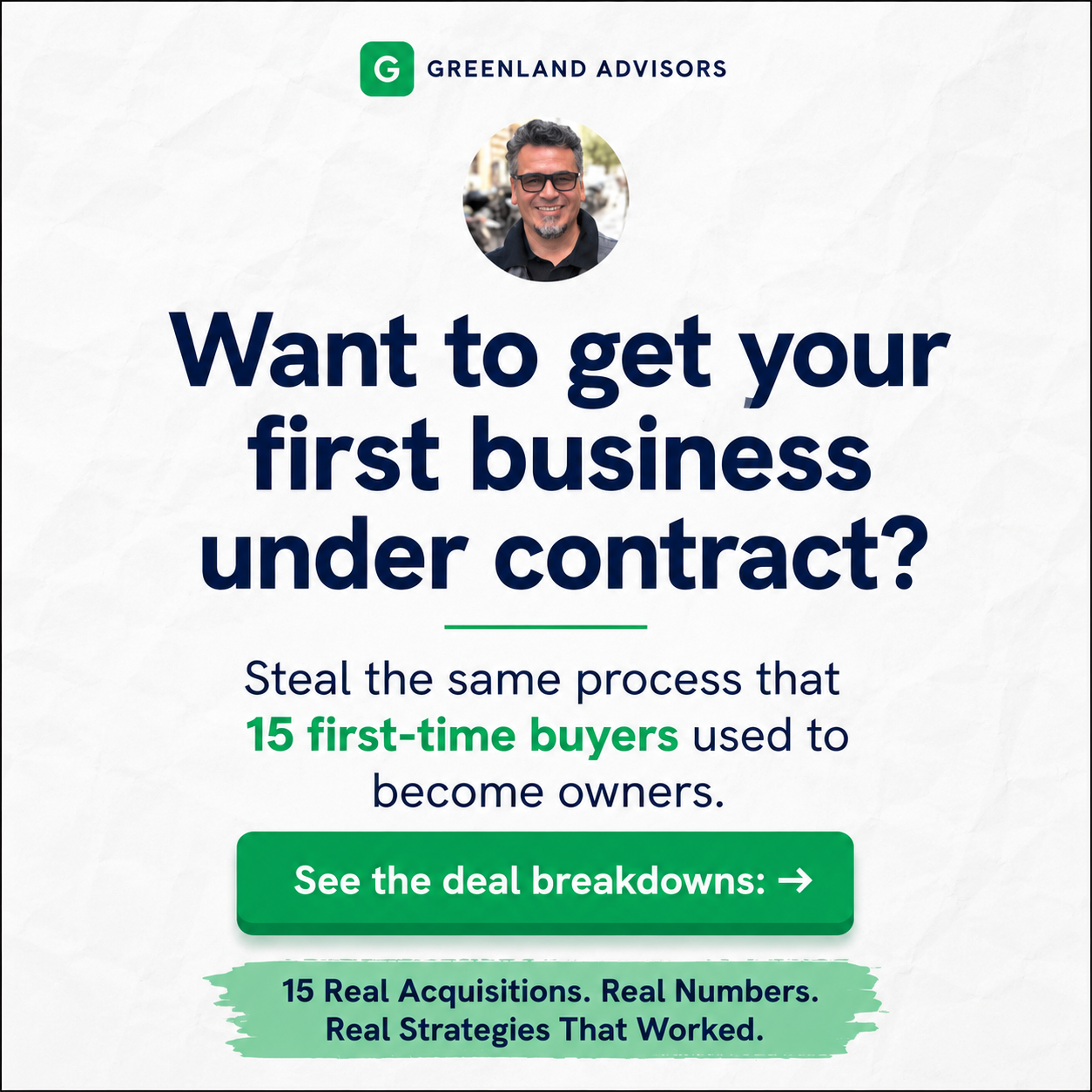 Leo Landaverde - M&A Mastery Facebook ad