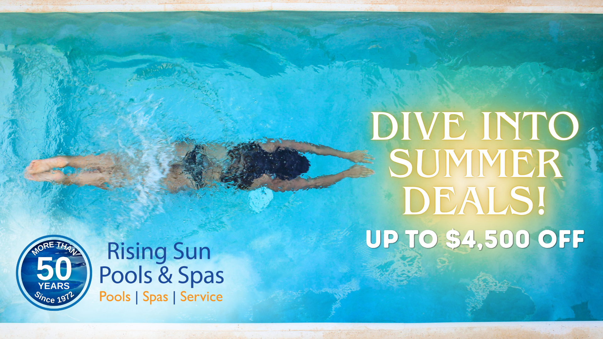 Rising Sun Pools & Spas Facebook ad from Apr 14, 2026