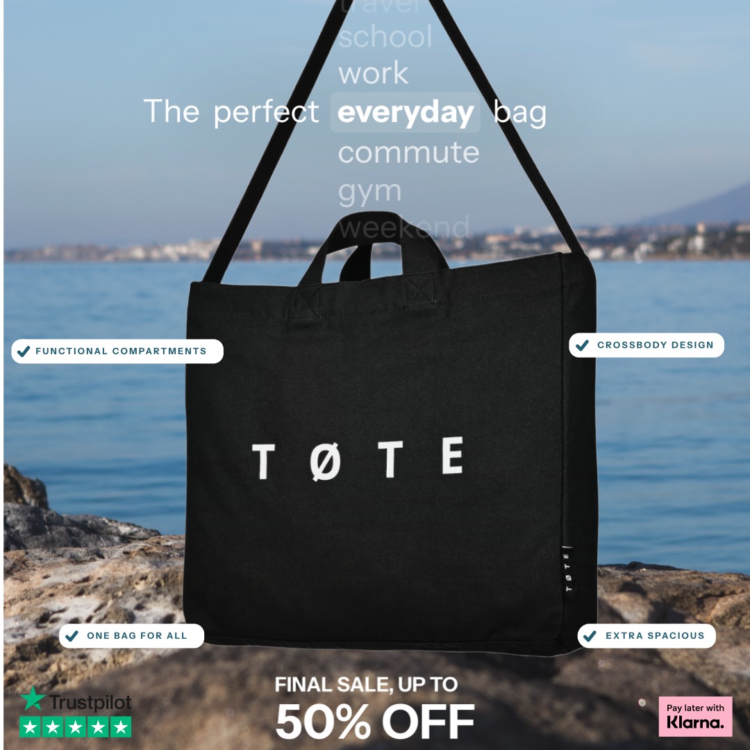 TØTE Facebook ad: Spring Sale | Up to 50% Off