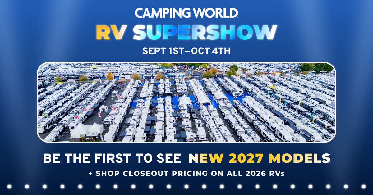 Camping World Facebook ad: 2026 Closeout Pricing + New 2027s RVs Are Here!