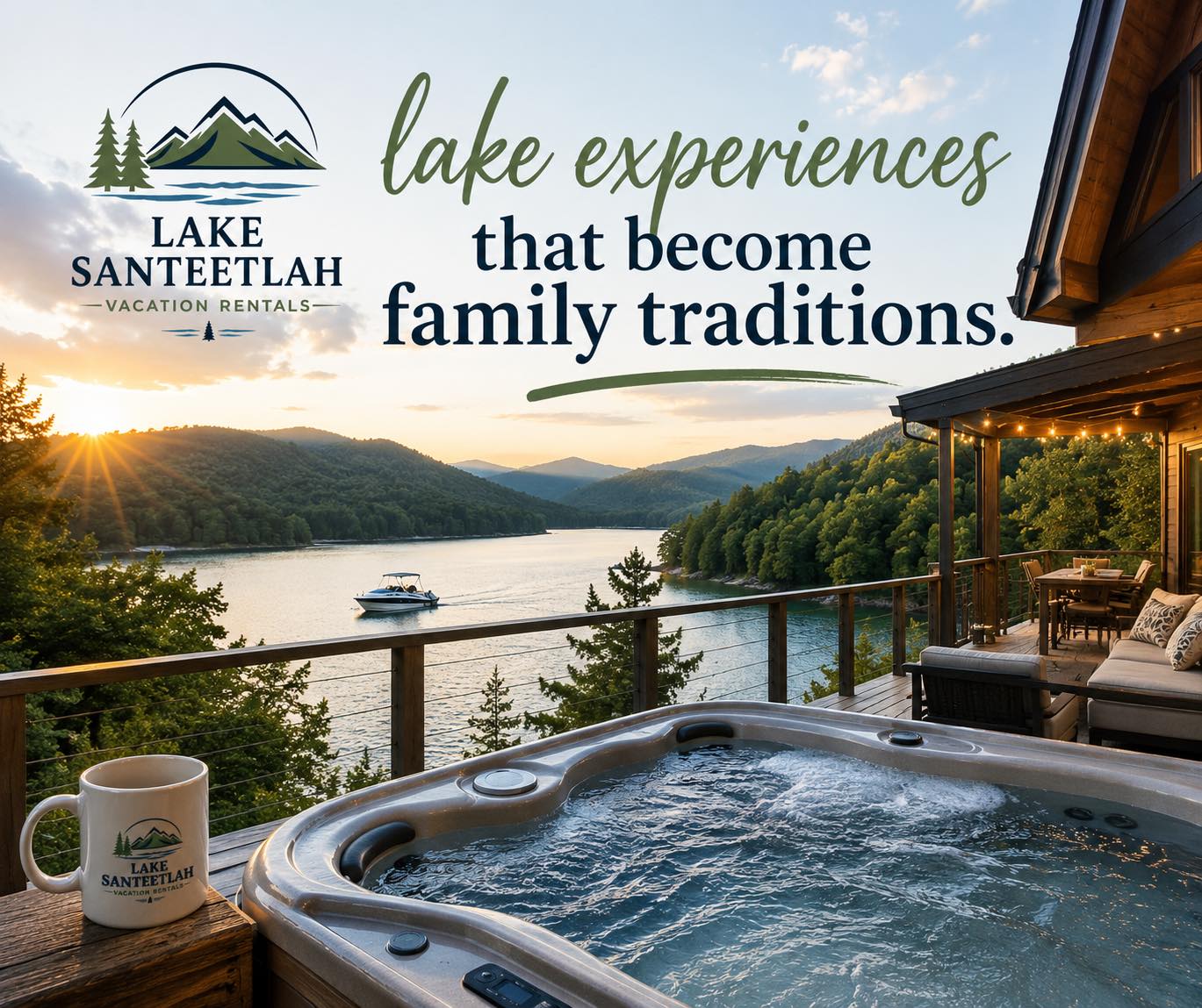 Lake Santeetlah Vacation Rentals Facebook ad: FOLLOW now your your daily escape to the…