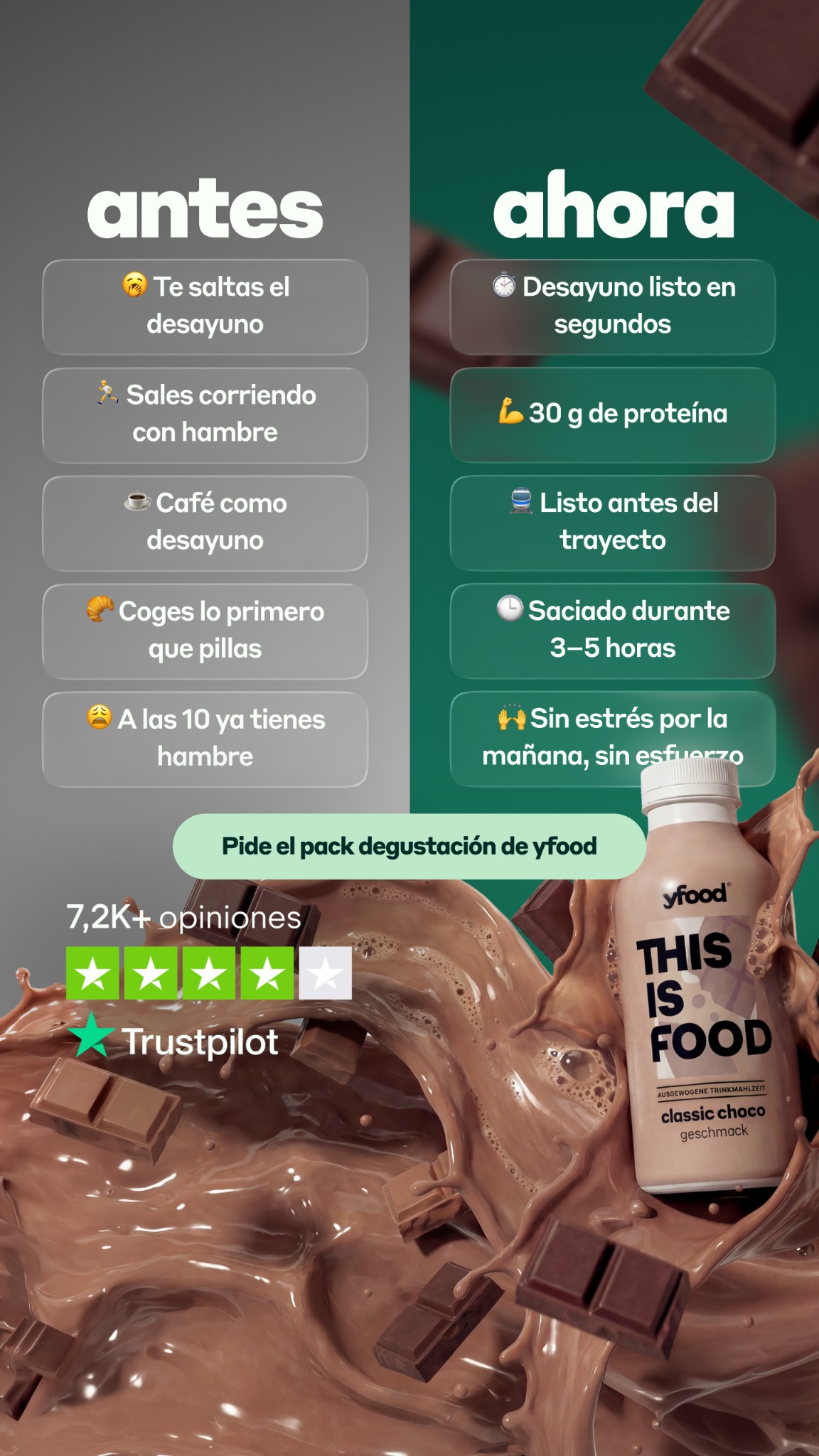 yfood Facebook ad: -10% con código META10