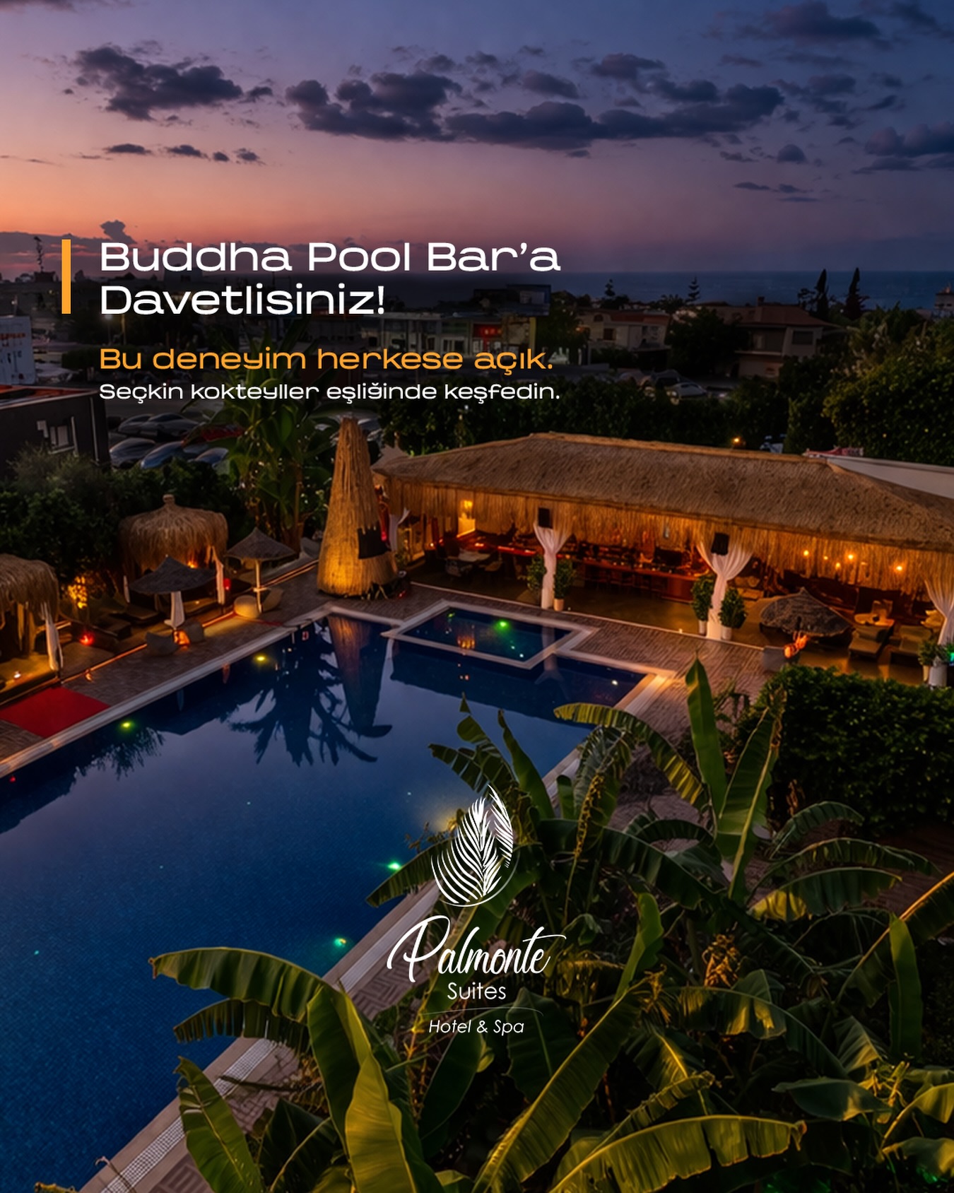 Palmonte Suites Facebook ad: Günün en güzel saatinde, Palmonte’de hayat biraz yavaşlar.