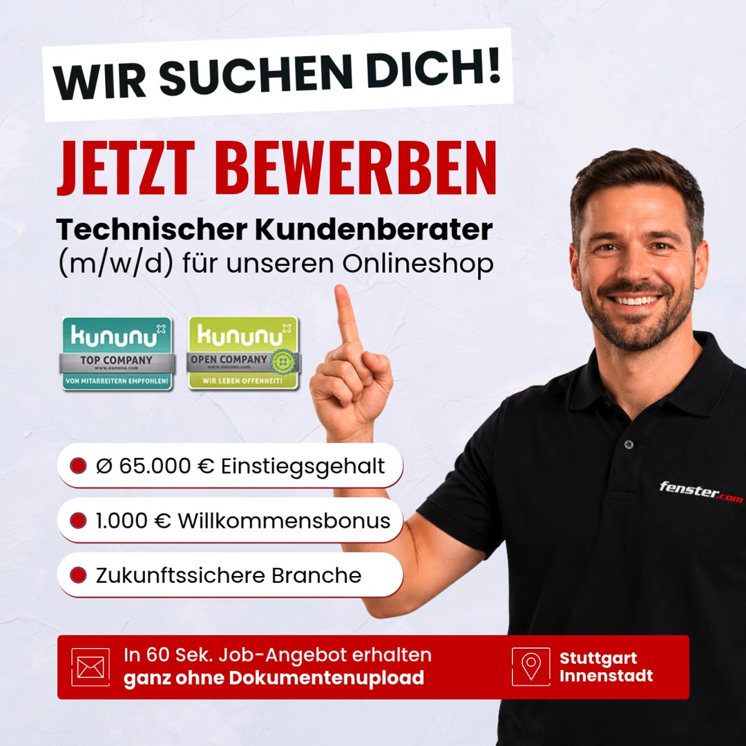 fenster.com Facebook ad: Traumjob in Stuttgart