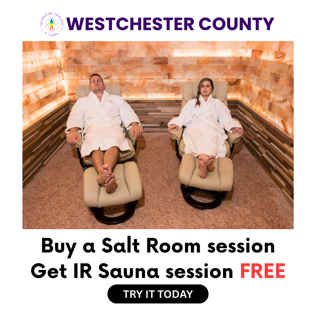 Quantum Healing & Wellness Facebook ad: (BOGO)FREE IR-Sauna Session With Salt Room Purchase
