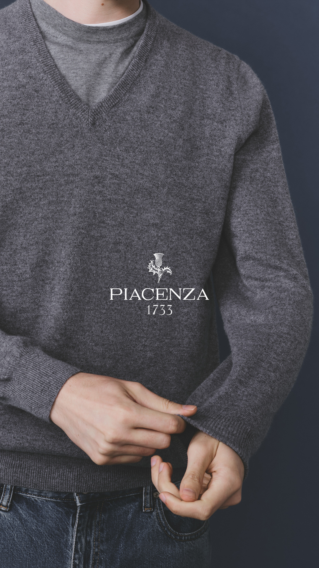 Piacenza 1733 Facebook ad: Lightweight Merino wool for the new season