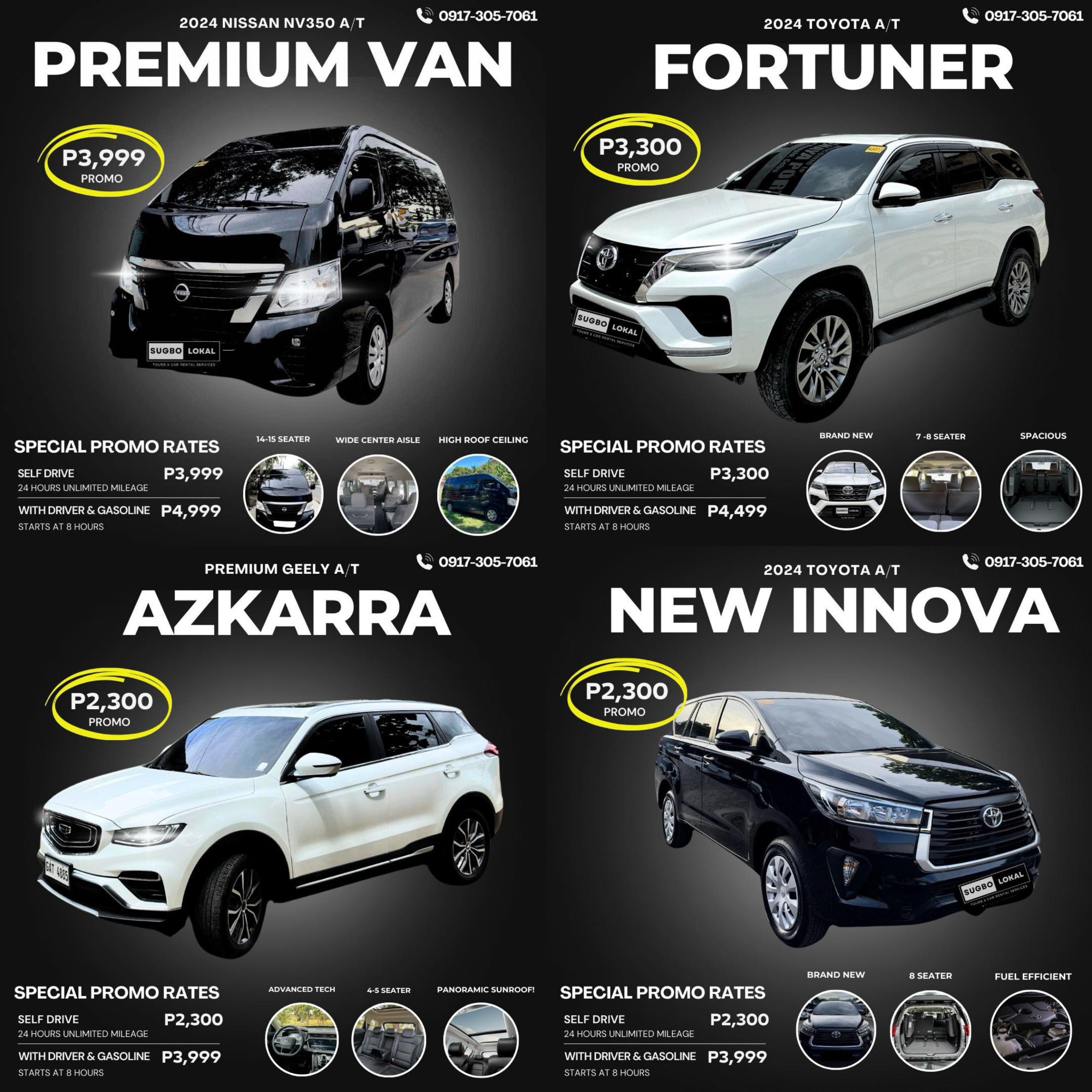 Sugbo Lokal Tours & Car Rental Services Facebook ad: Cebu Rent A Car Service
