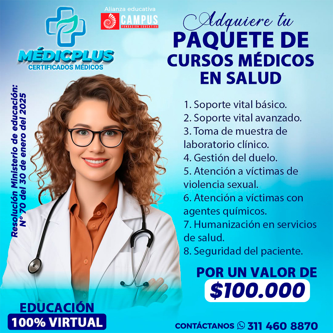 Médicplus SAS Colombia Facebook ad: Da el siguiente paso en tu carrera en…