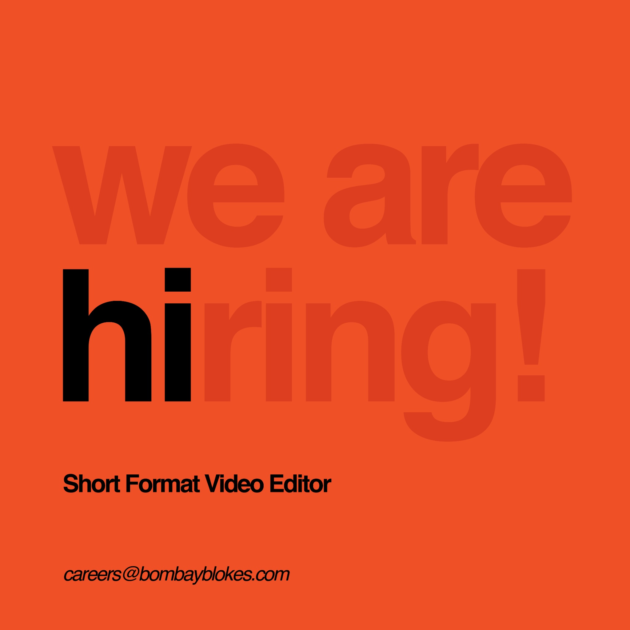 Bombay Blokes Facebook ad: Immediate Hiring