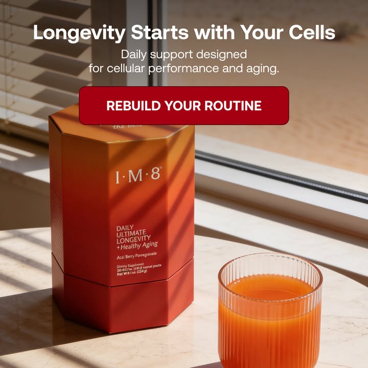 IM8 Global Facebook ad: Longevity Starts at the Cellular Level