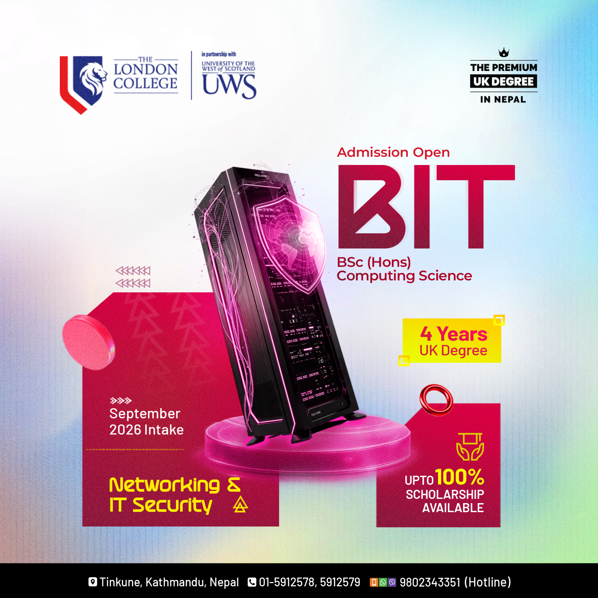 The London College, Kathmandu Facebook ad: Unlock Your Career in Computing and IT!