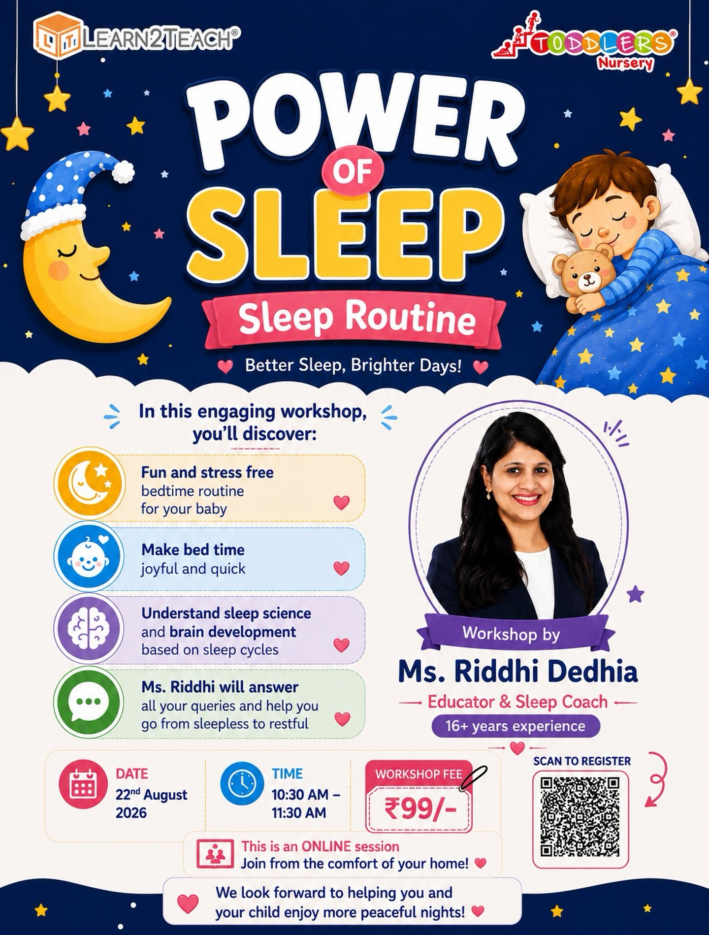 Toddlers Nursery Preschool Facebook ad: Toddler Sleep Routine Program