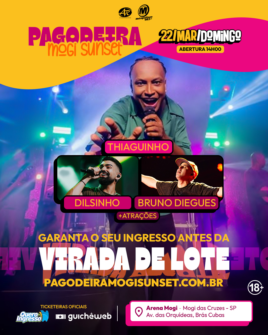 Pagodeira Mogi Sunset Facebook ad from Mar 11, 2026