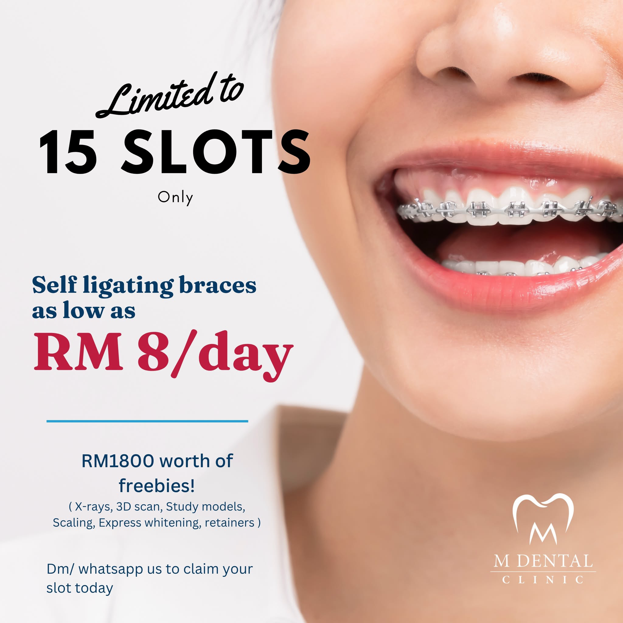 M Dental Clinic Facebook ad: Chat in Messenger