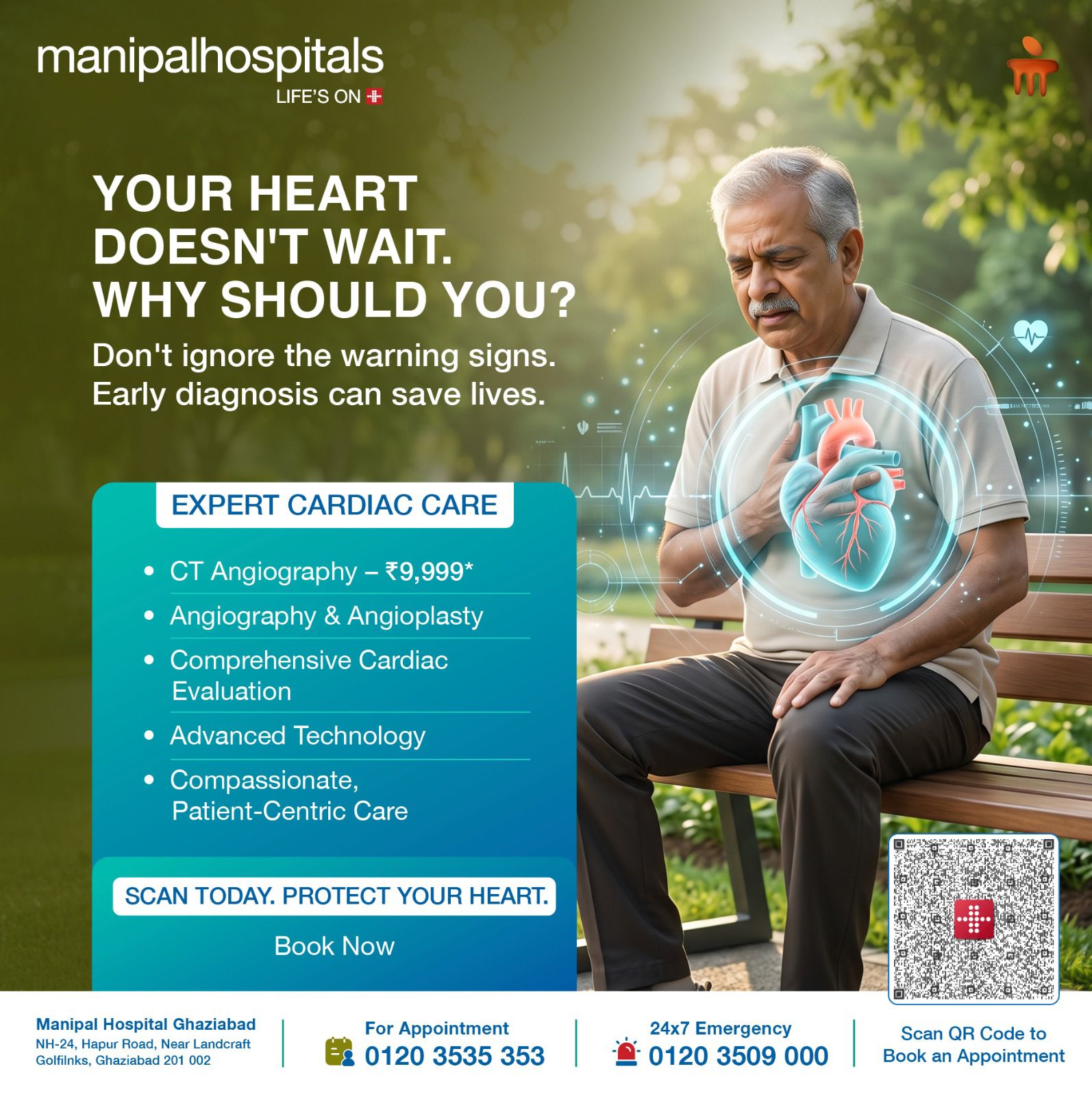 Manipal Hospitals Ghaziabad Facebook ad: Protect Your Heart with Expert Care