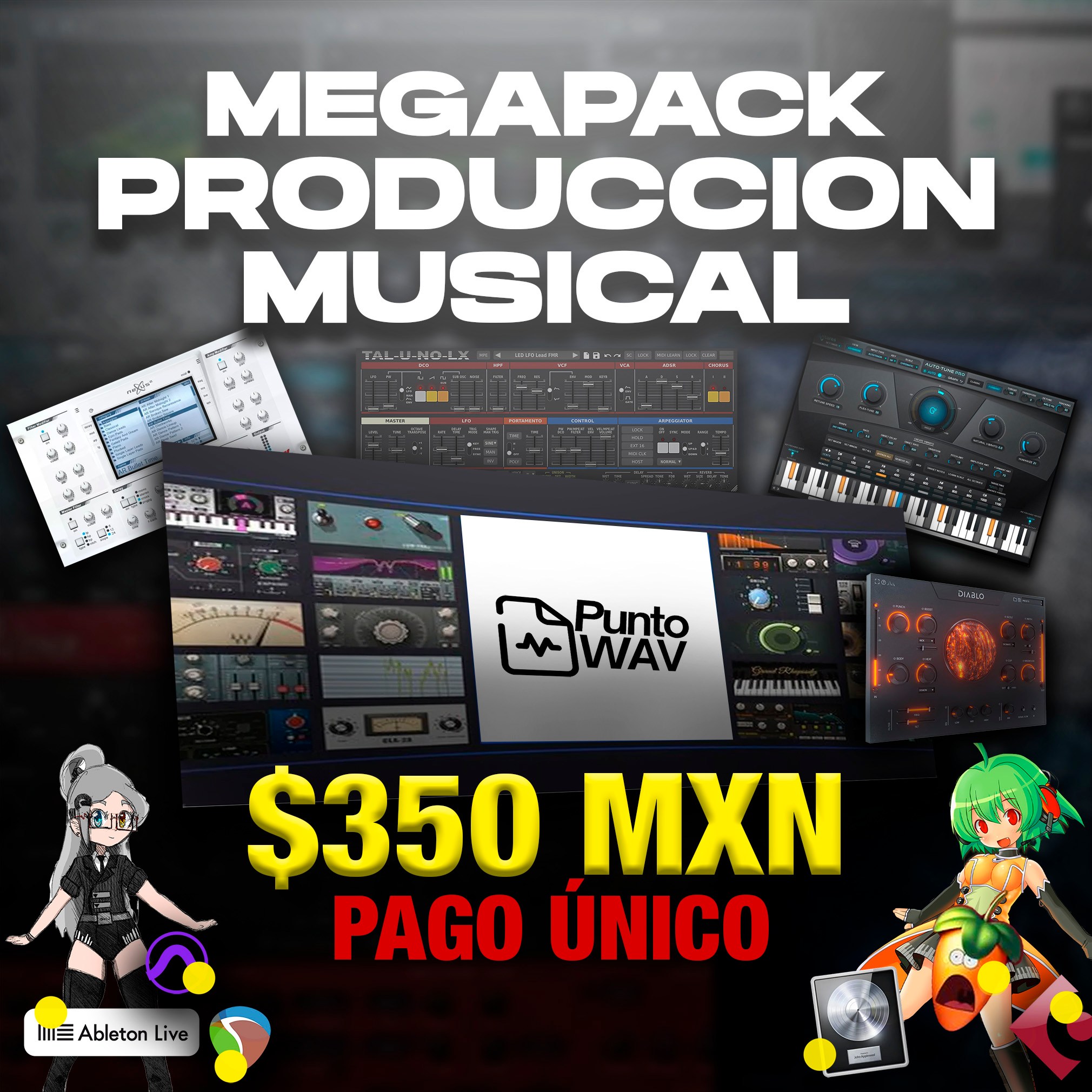Punto Wav Facebook ad: Mega pack de PRODUCCIÓN MUSICAL 2025