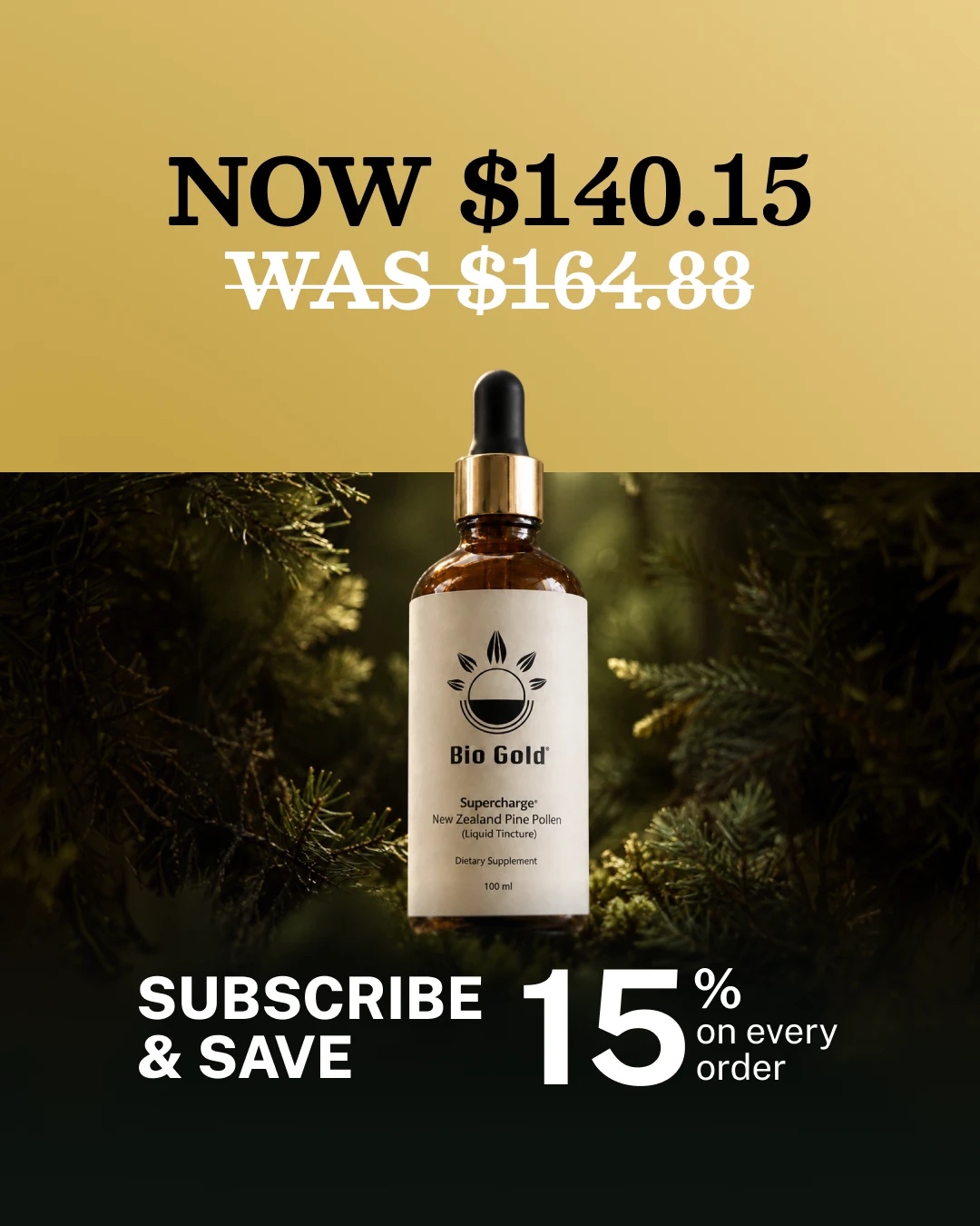 Bio Gold NZ Facebook ad: Protect Your Progress. Save 15%.