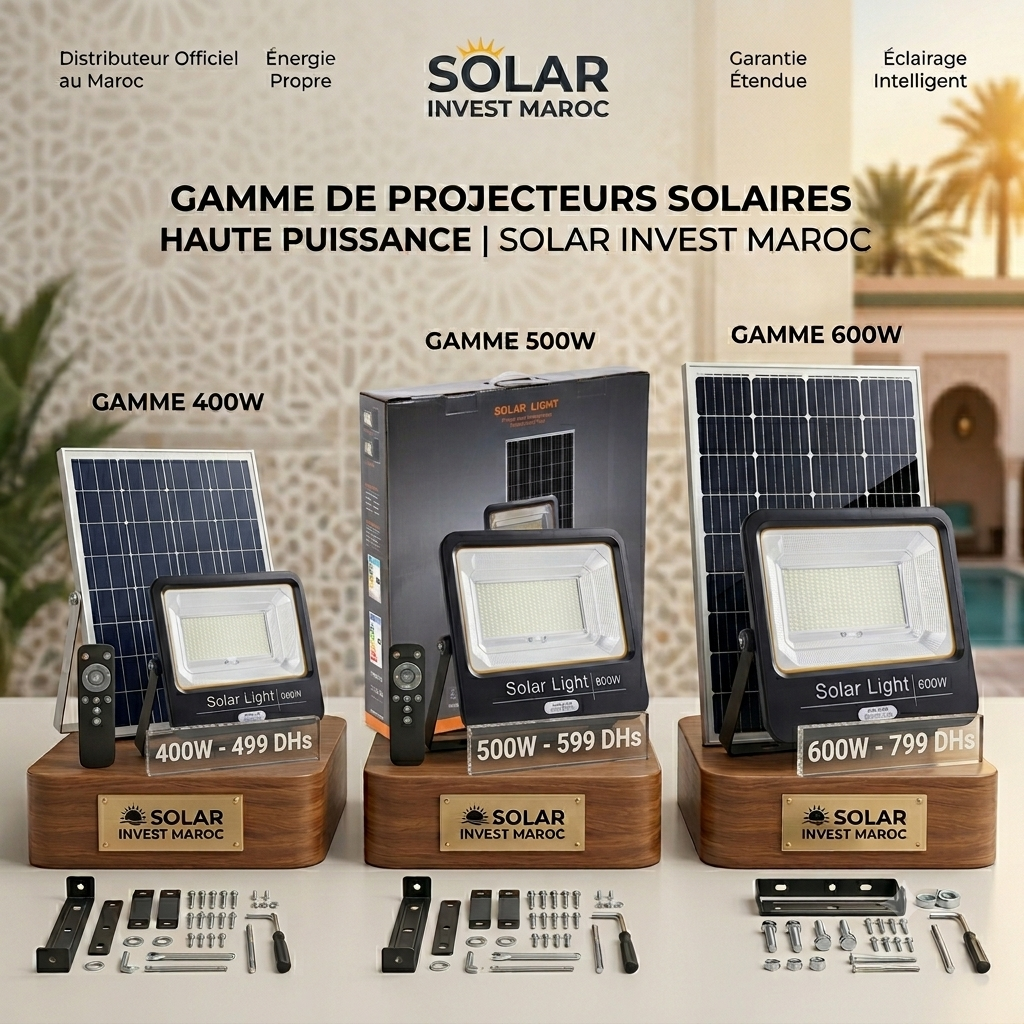 Solar Invest Maroc Facebook ad: PROMO EXCLUSIVE: Projecteurs Solaires Haute Puissance dès…