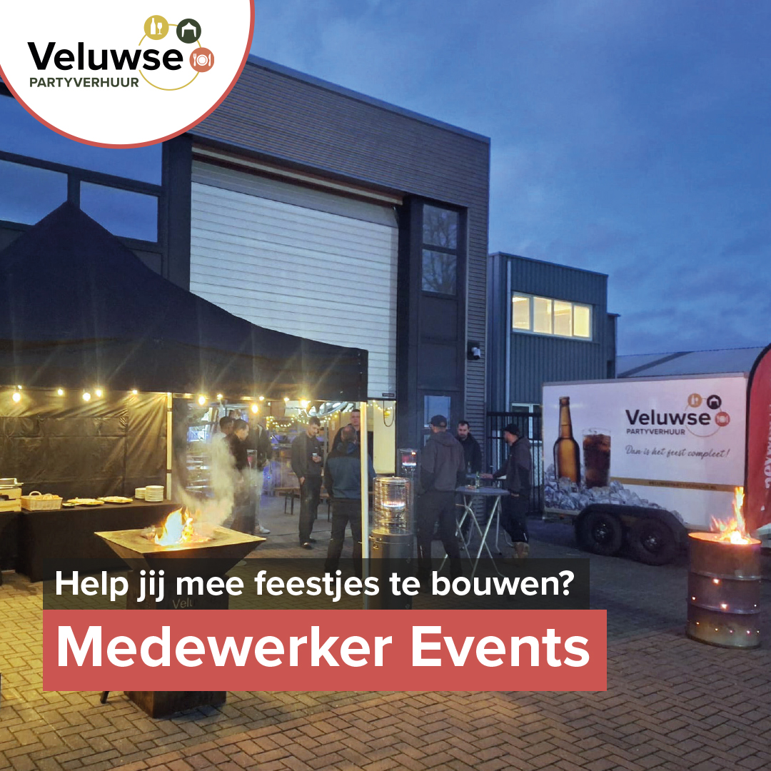 Veluwse Partyverhuur Facebook ad: Vacature Medewerker Events