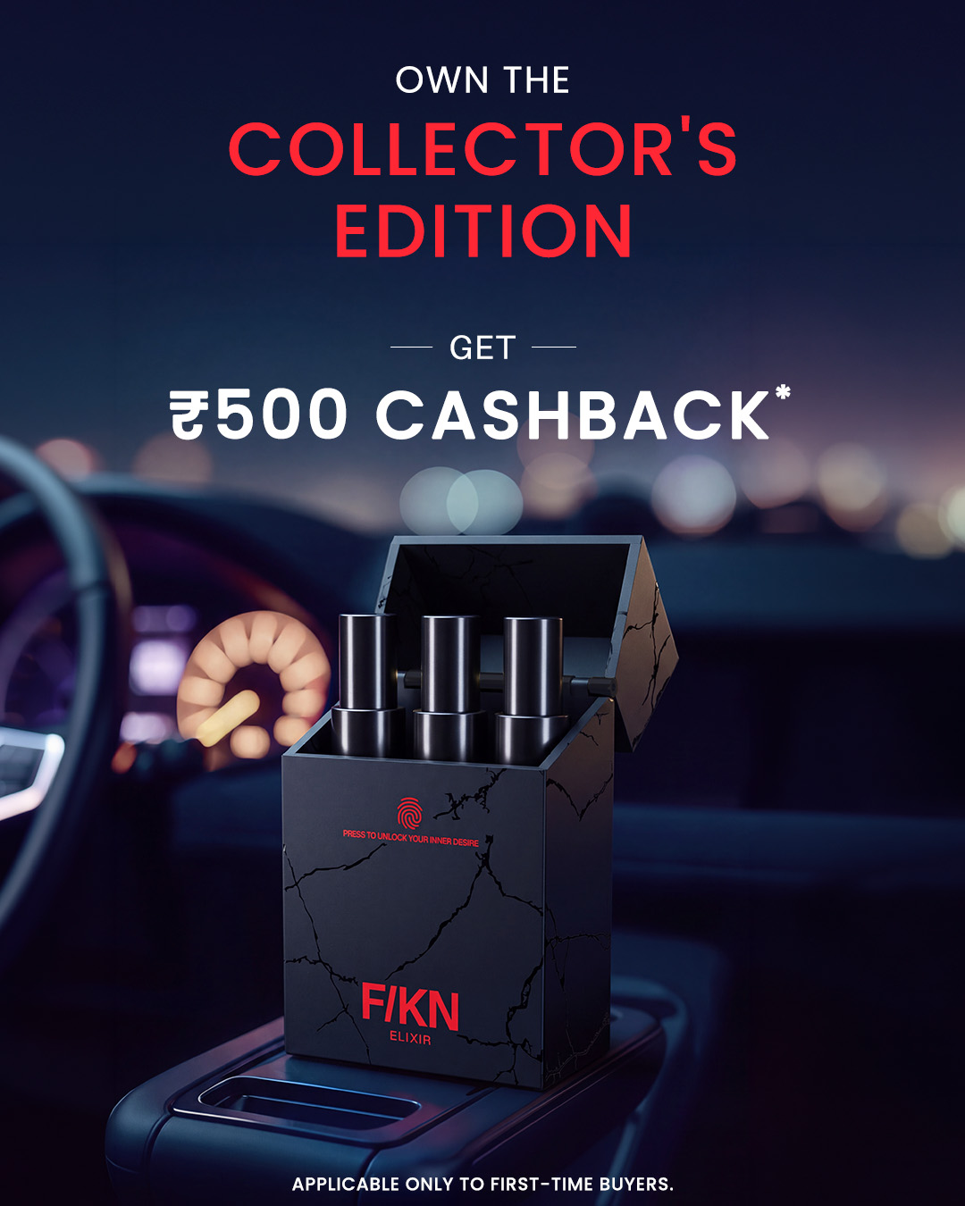 F/KN Facebook ad: *500 cashback on first order