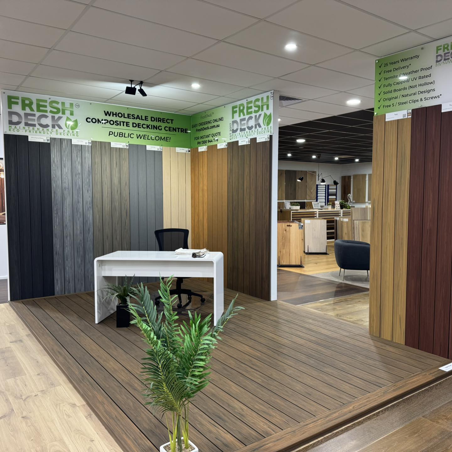 Half Price Decking & Timber Facebook ad: New Quality Composite Decking.