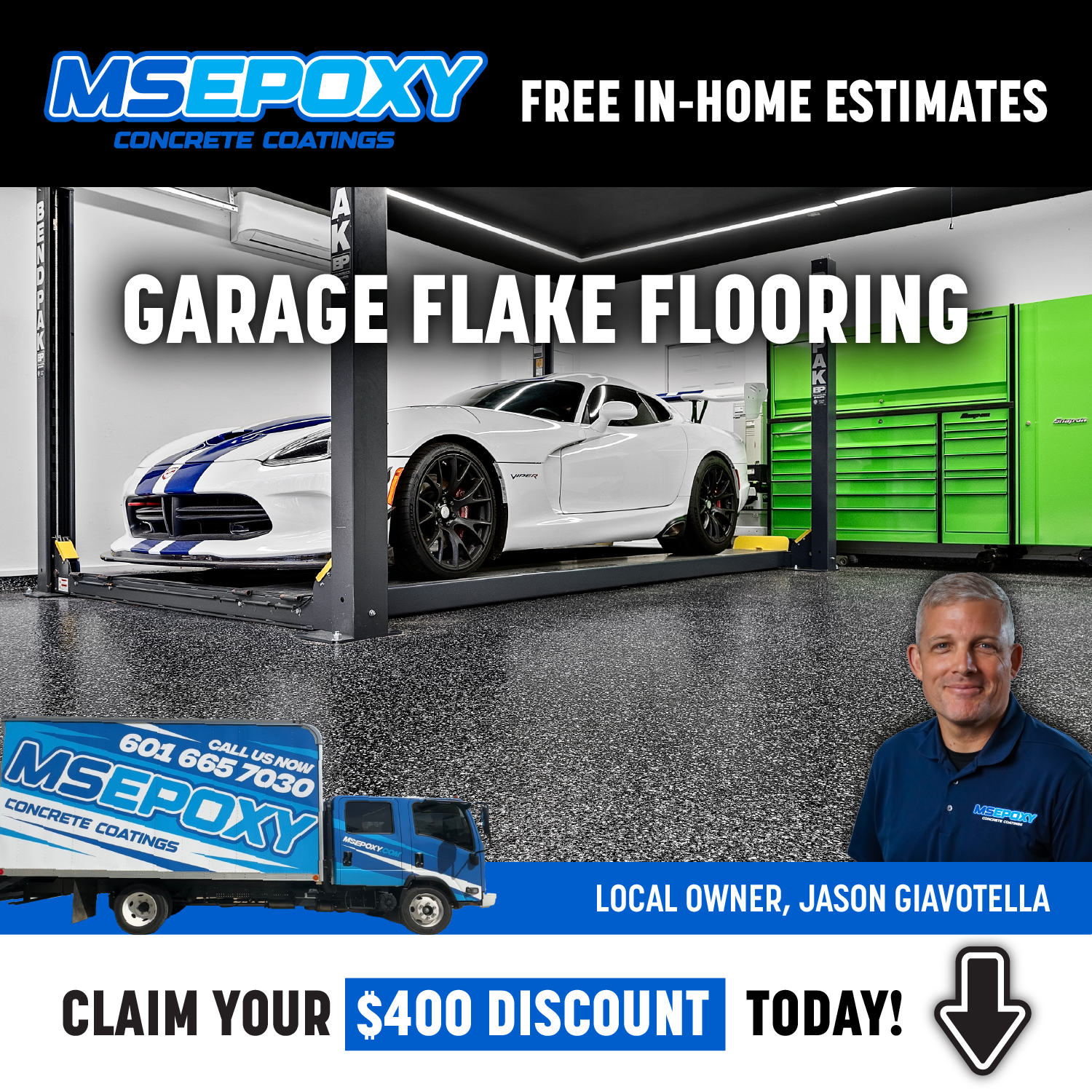 MS EPOXY Concrete Coatings Facebook ad: Your Epoxy Floor Pro!