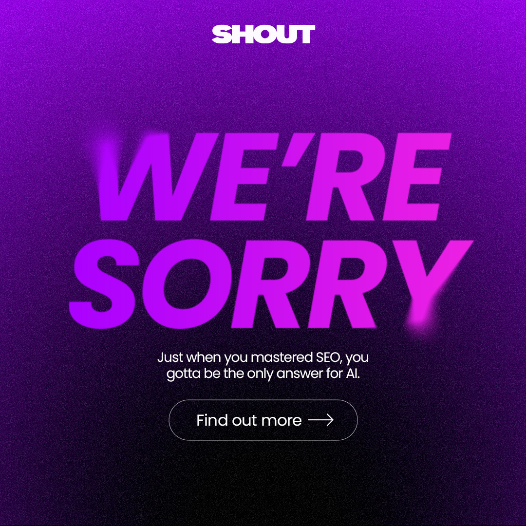 Shout Digital Facebook ad: Your agency won’t like this ad.