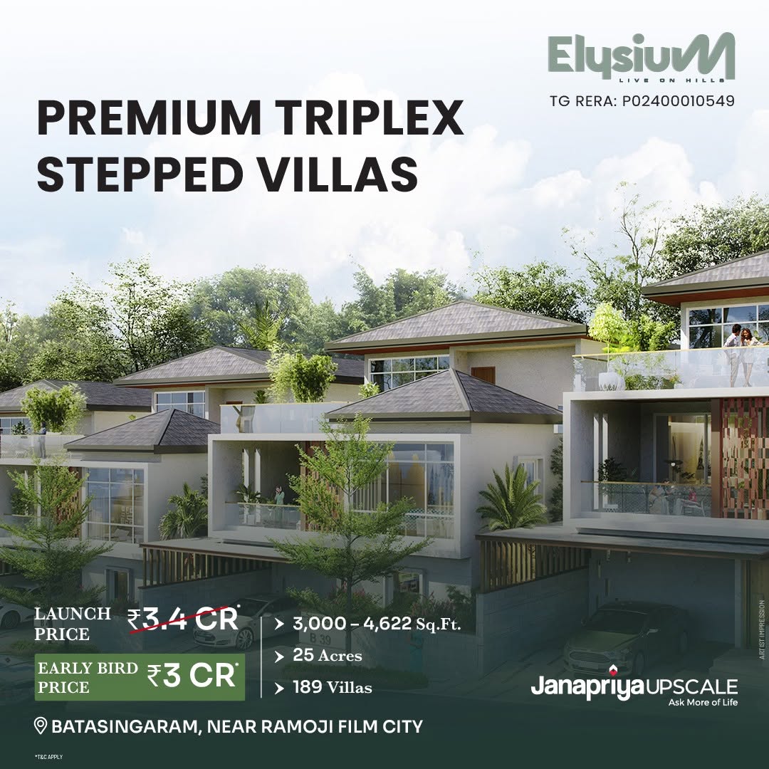 Janapriya Upscale Facebook ad: ₹3Cr Bali-Style Hilltop Life..