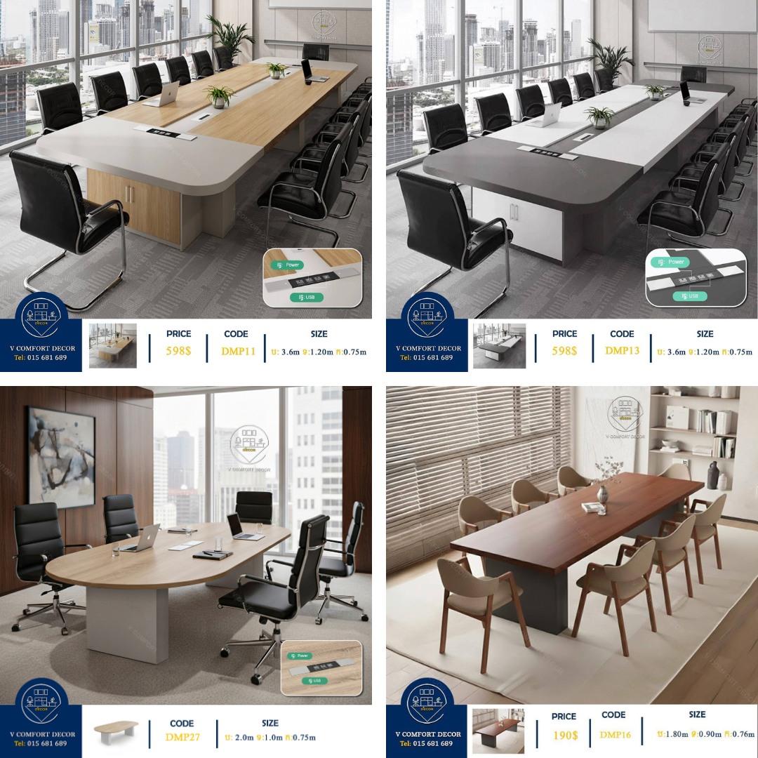 V Comfort Furniture Facebook ad: ប្រភេទតុប្រជុំអតិថិជនអាចកម្ម៉ង់ទំហំ និងពណ៌ បានតាមតម្រូវការ!