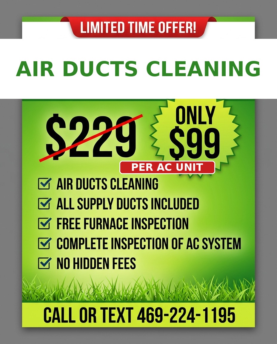 Texas Right Choice Facebook ad: Air Ducts Cleaning, $99