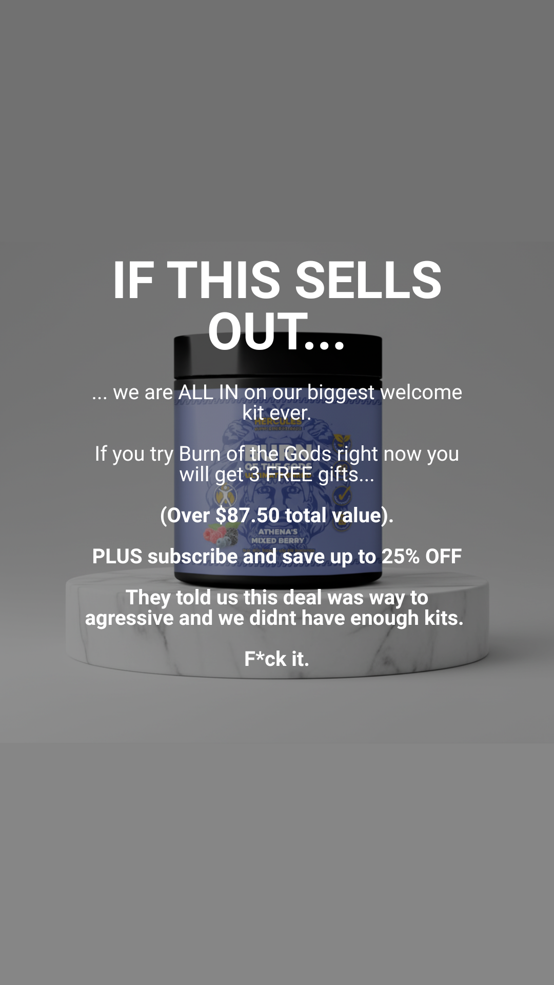 Hercules Supplements Aust Facebook ad