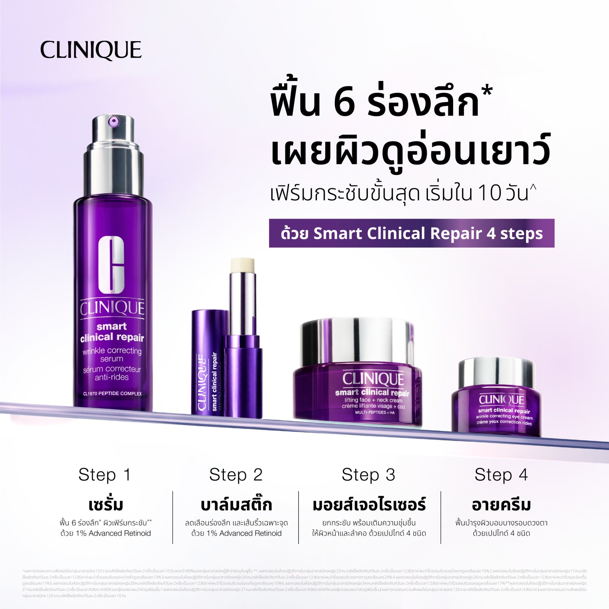 Clinique Facebook ad: รูทีนเพื่อผิวอ่อนเยาว์