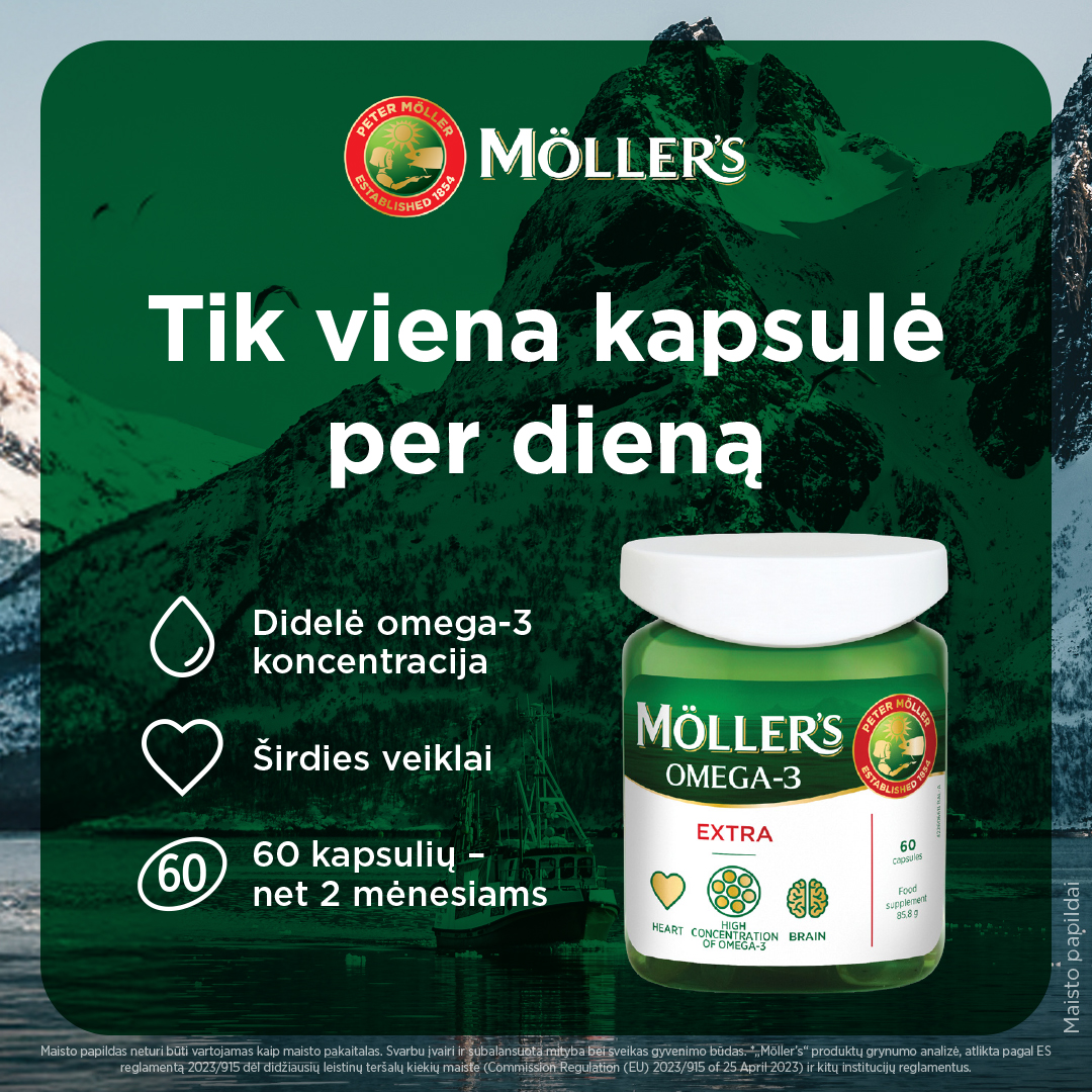 Möller’s žuvų taukai Facebook ad: Stipri omega-3 ir vitamino D kombinacija!