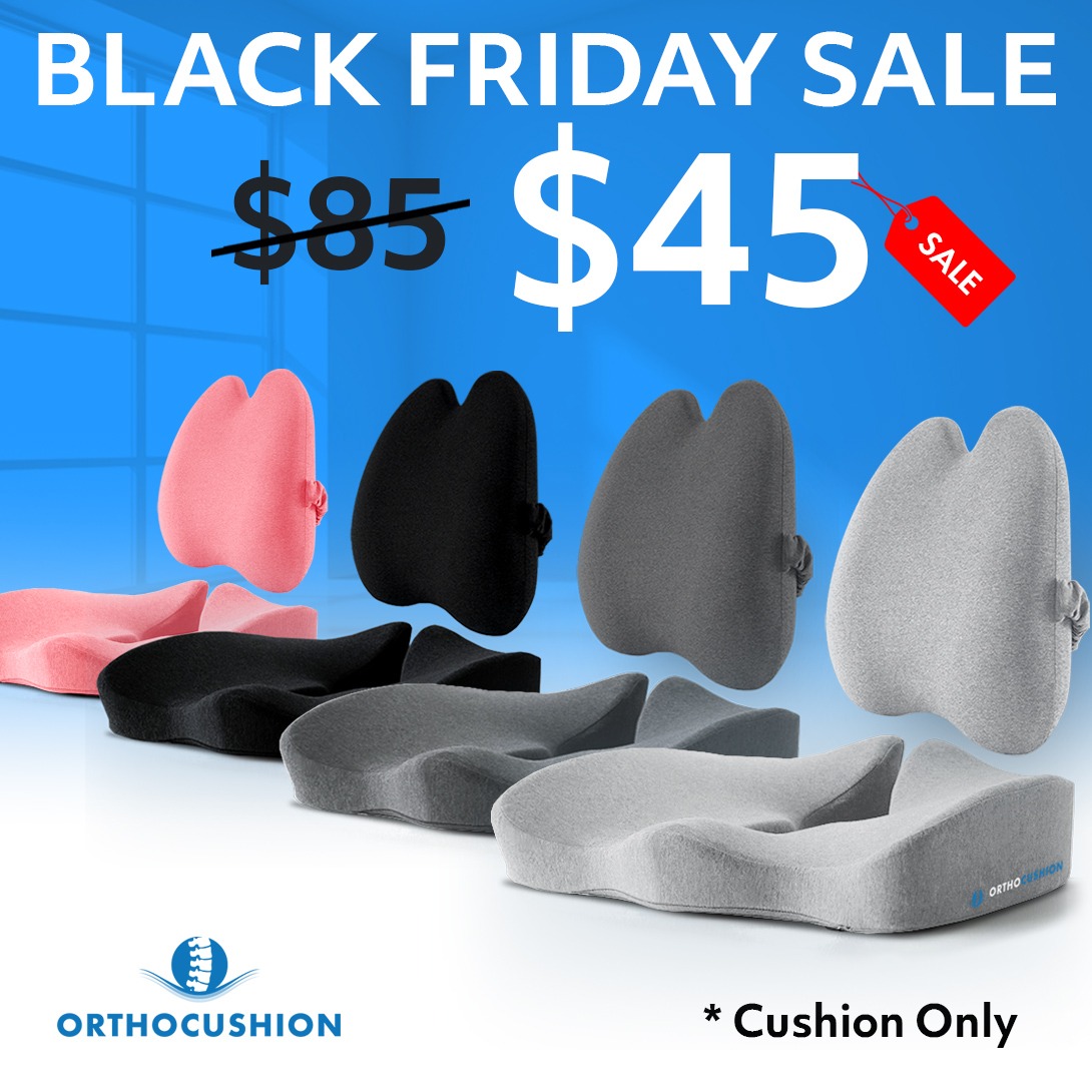 The Ortho Cushion Facebook ad: Get Comfy. Get More Done.