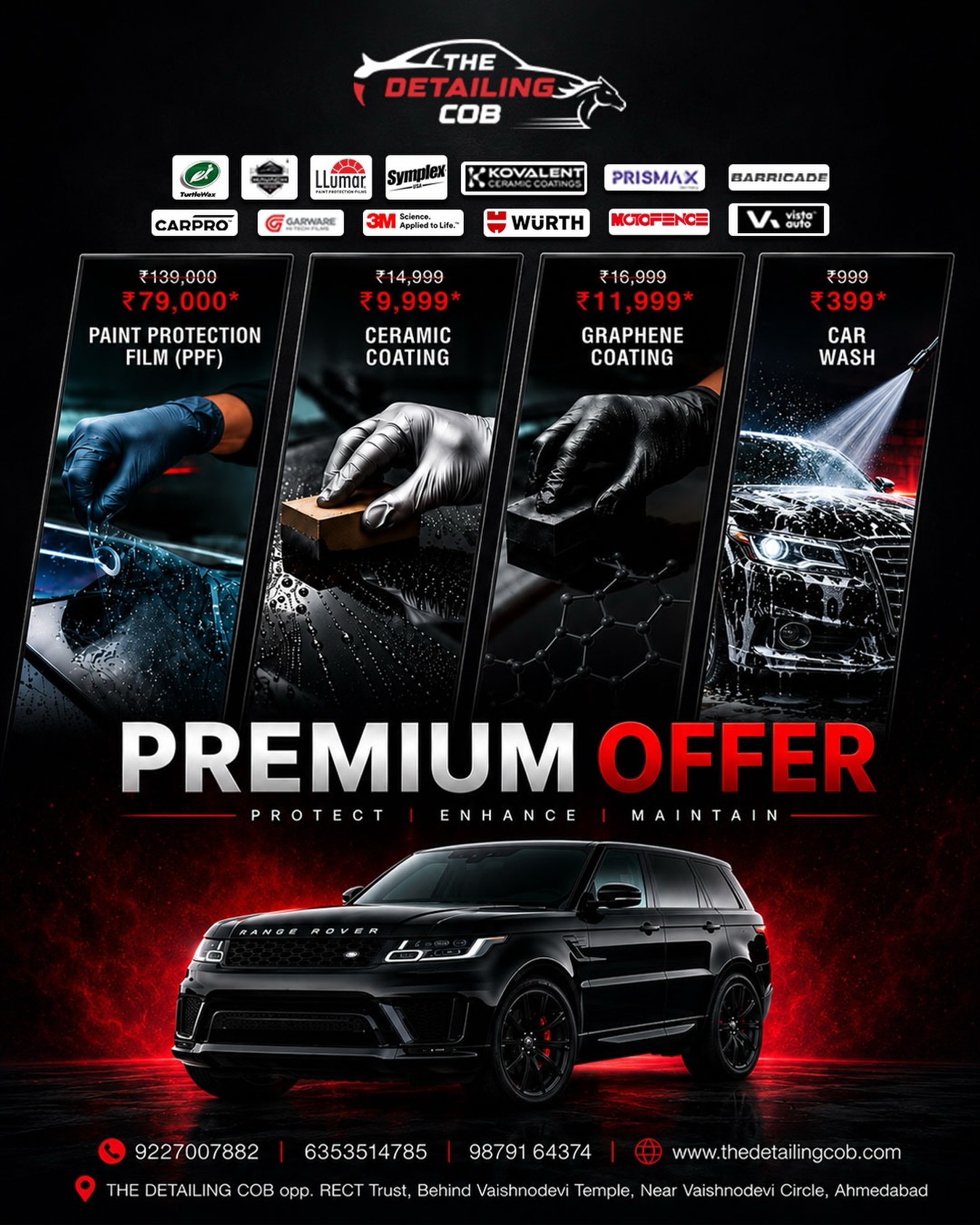 The detailing cob Facebook ad: PREMIUM CARE FOR YOUR PREMIUM RIDE!