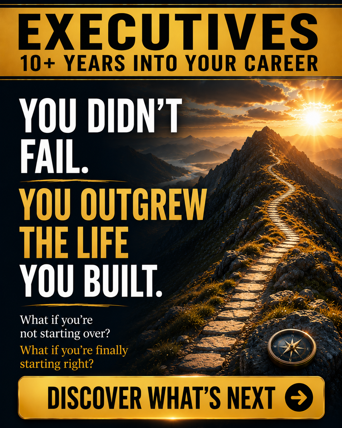 Age Of Advantage Facebook ad: Executives 10+ Years Into Your Career - What if Nothing is…