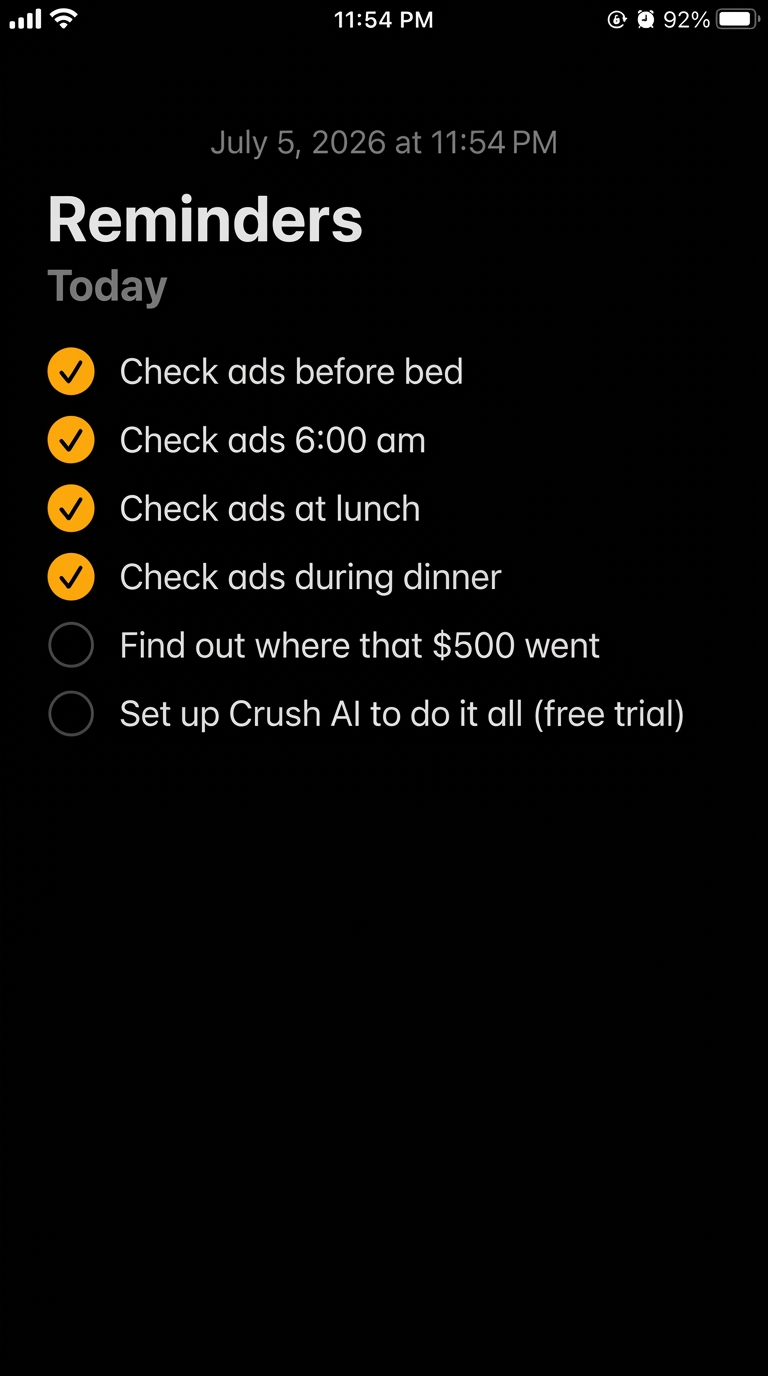 trycrush.ai Facebook ad