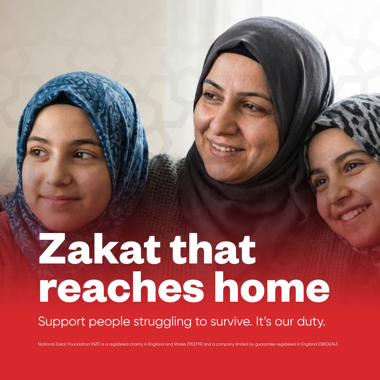 National Zakat Foundation Facebook ad: Real families. Real support.