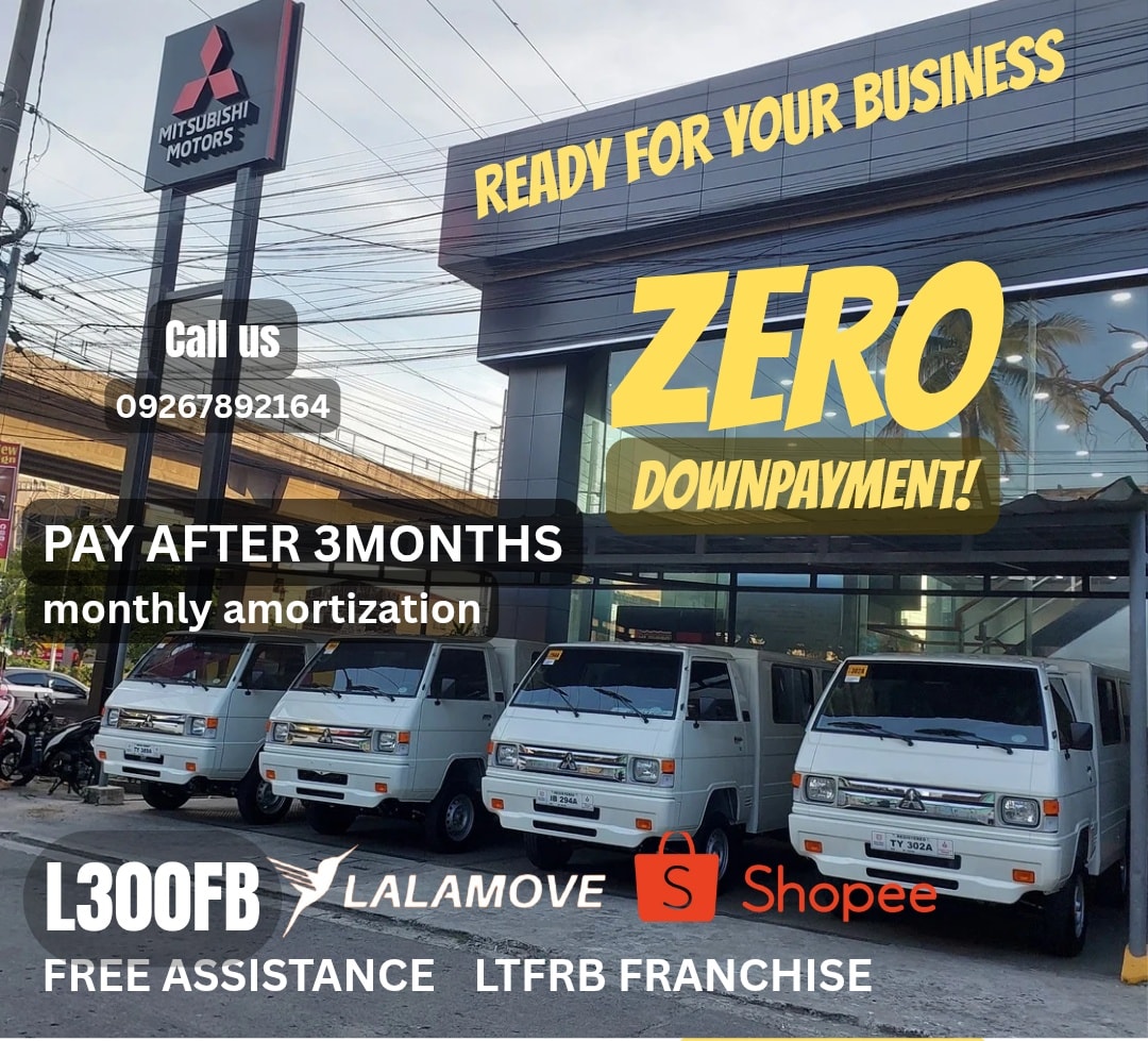 Mitsubishi Philipines Brand New Car's Autoloan Best Deal Facebook ad: 2026 L300 NEGOSYO PACKAGE OFFER!